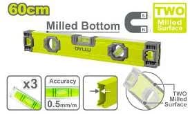 Spirit level with powerful magnets